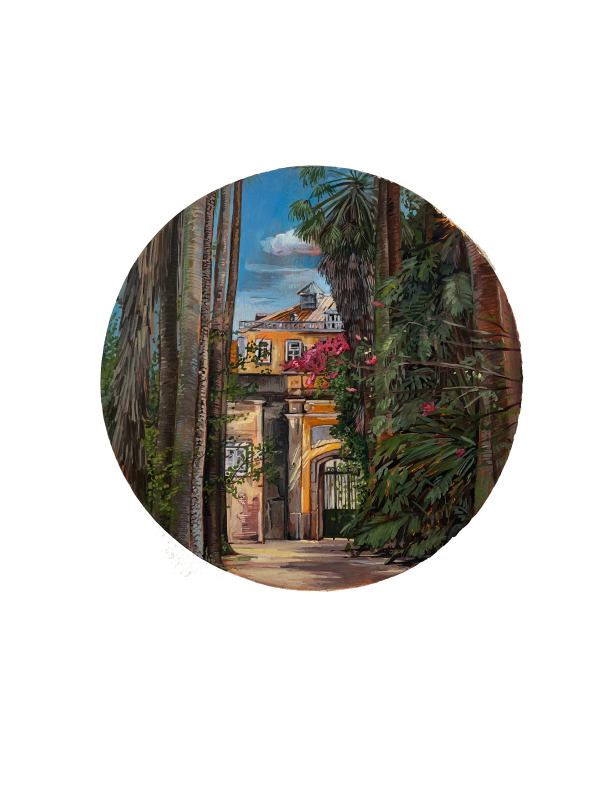 Lisbon Sketch, Botanical Gardens, 2023, Gouache on paper, 19 x 19 cm.