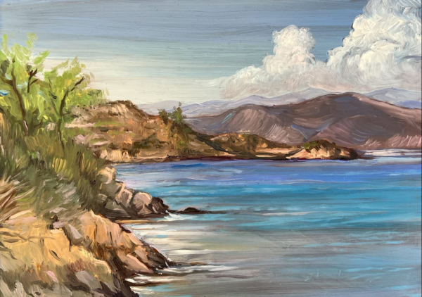 Plein Air, Sketch II, 7 Islands, 2023, Oil on panel, 13 x 18 cm.