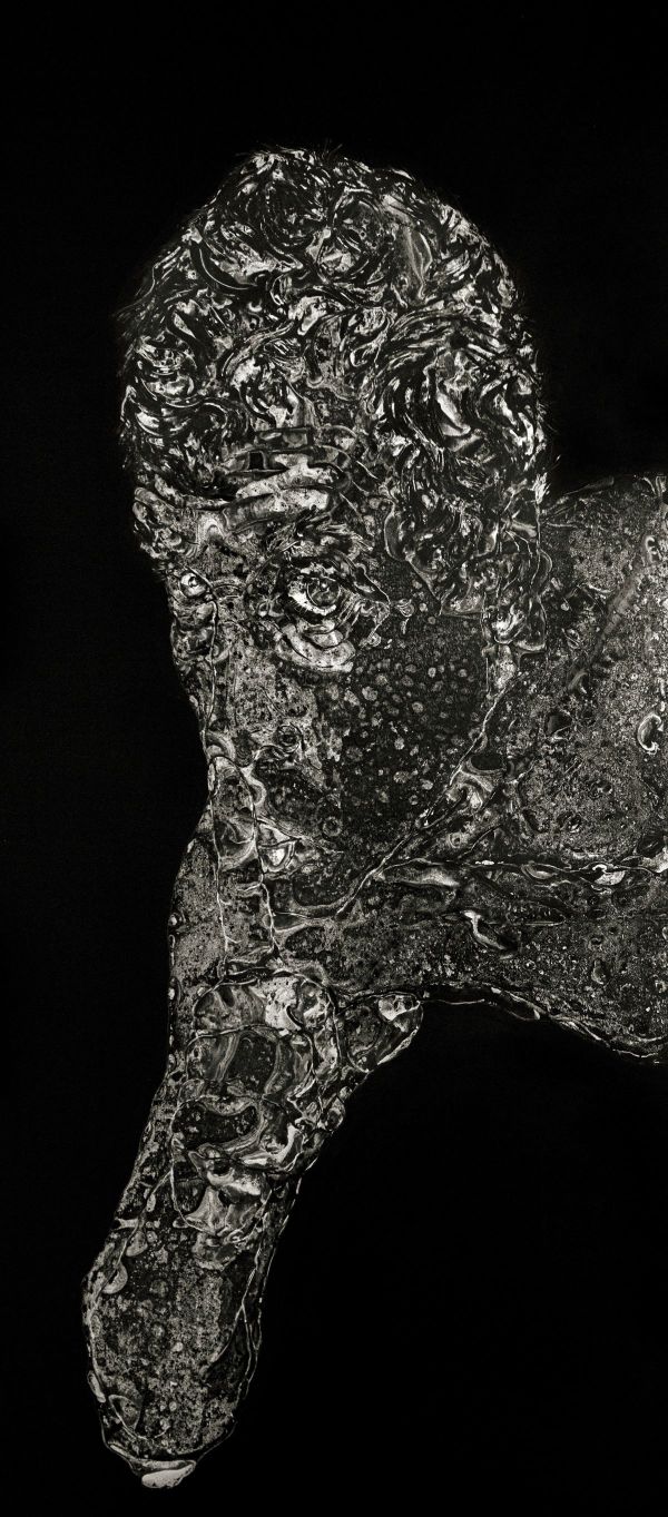 Şişşşşşt! Be Quiet!, 2021, Traditional Japanese ink on forex, 180 x 80 cm.