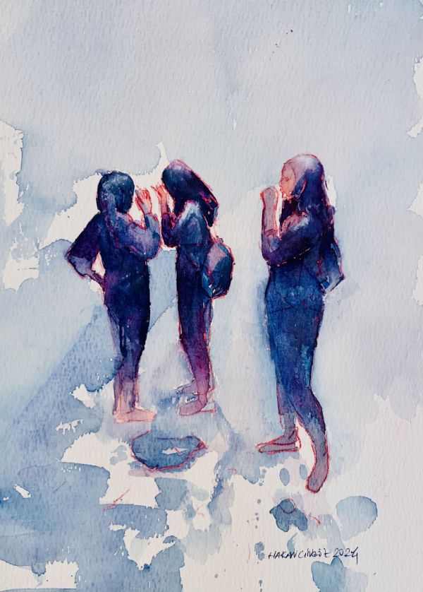 Untitled, 2024, Watercolor on paper, 46 x 35 cm.
