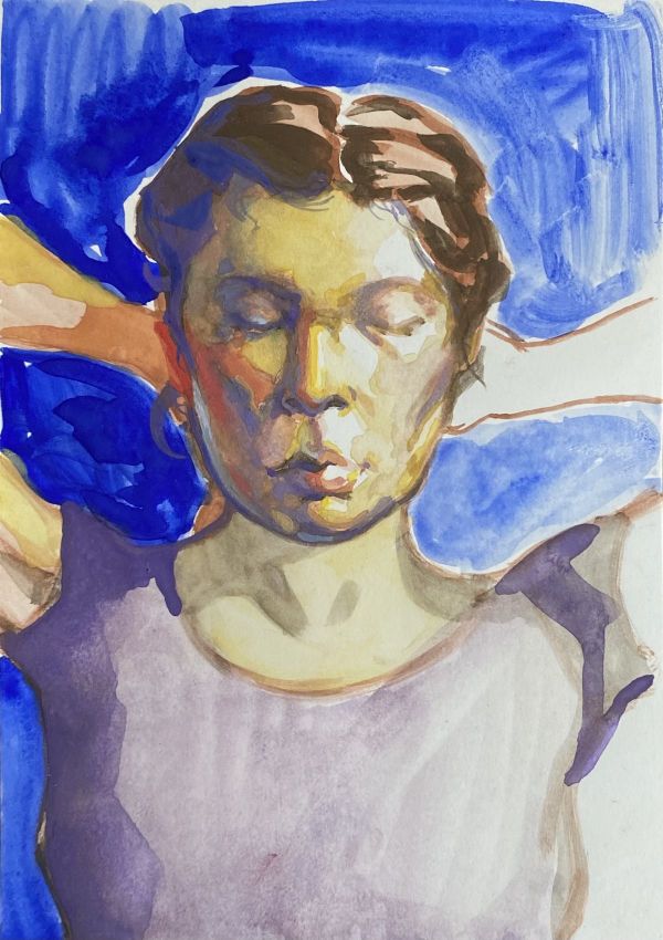 Awakening, 2022, Watercolor on paper, 21 x 14,8 cm.