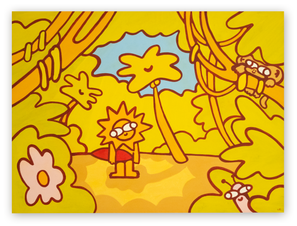 In the Jungle, 2026, Acrylics and marker on canvas, 60x80