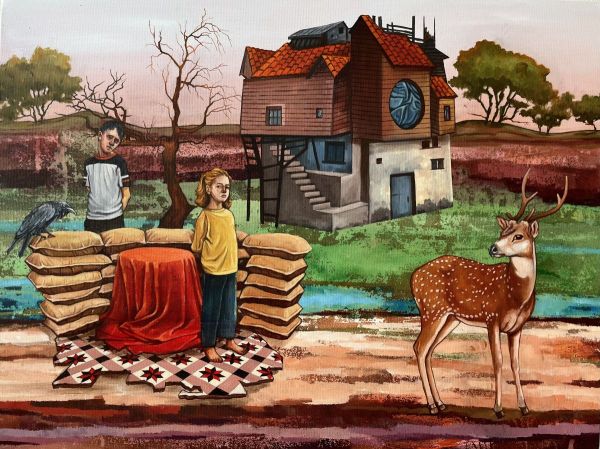 Garden of Memories, 2025, Mixed media on canvas, 60 x 80 cm.