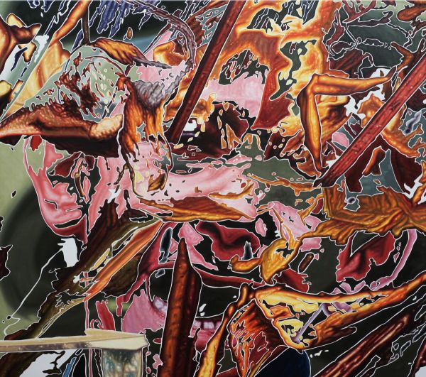 Çığlıklı Doğa Metamorfozu, 2024, Oil on canvas, 90 x 100 cm.