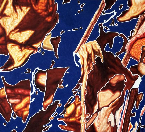 Parçalanma, 2023, Oil on canvas, 45.5 x 50.5 cm.