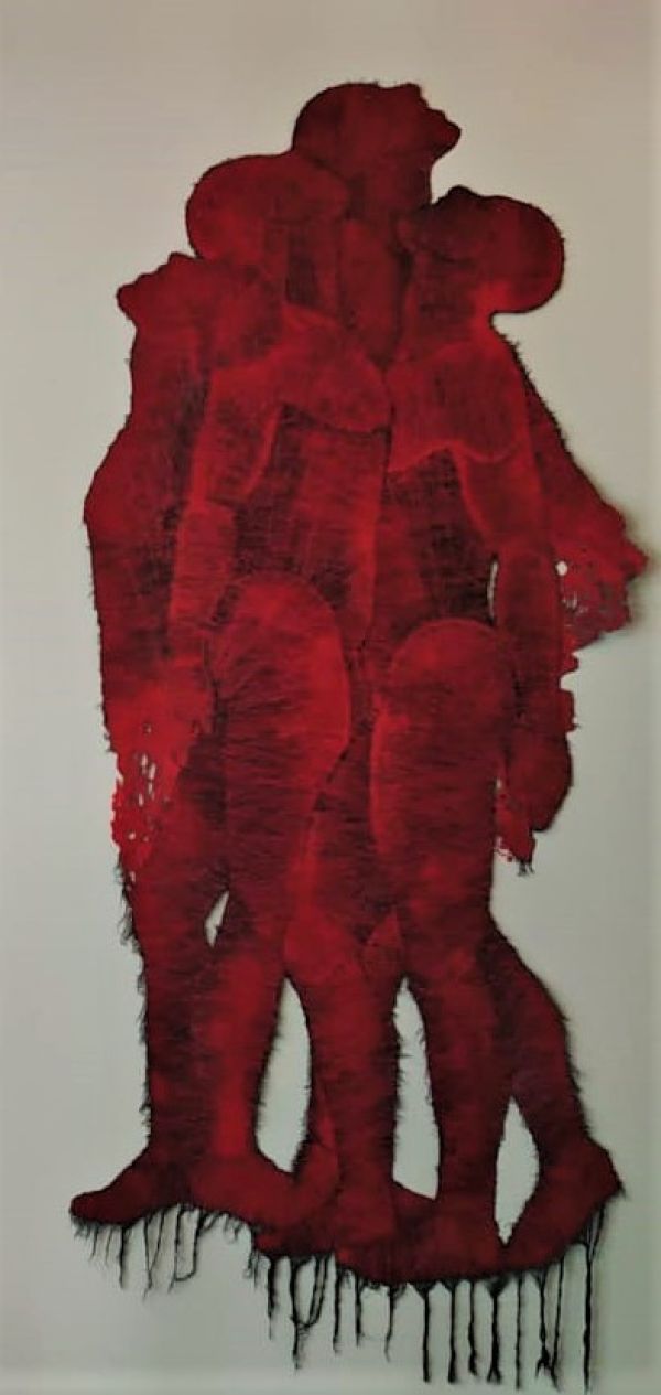 Resistance, 2013, Sewing thread and textile materials, 200 x 130 cm.