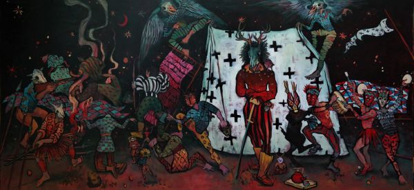 Before the Hunt, 2022, Oil on canvas, 80 x 170 cm