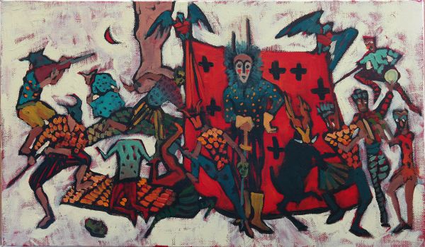 Mini Before the Hunt, 2022, Oil on canvas, 30 x 50 cm