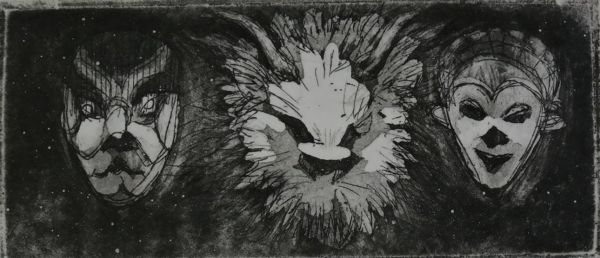 Masks II, 2021, Engraving, 14 x 19 cm