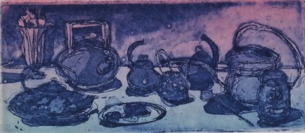 Teatime, 2021, Engraving, 12,5 x 17,5 cm