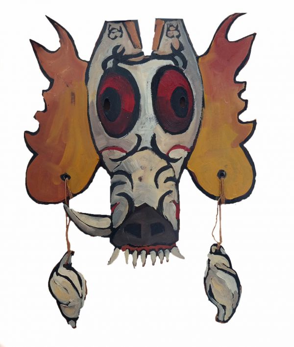 Mr. Piggy, 2021, Oil on paper, 30 x 28 cm