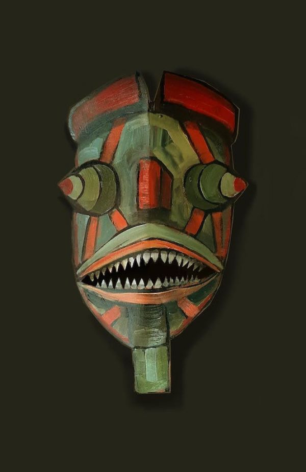 Henüz Sabah Kahvesini İçmemiş Adamın Otoportresi, 2021, Oil on paper, 32 x 20 cm