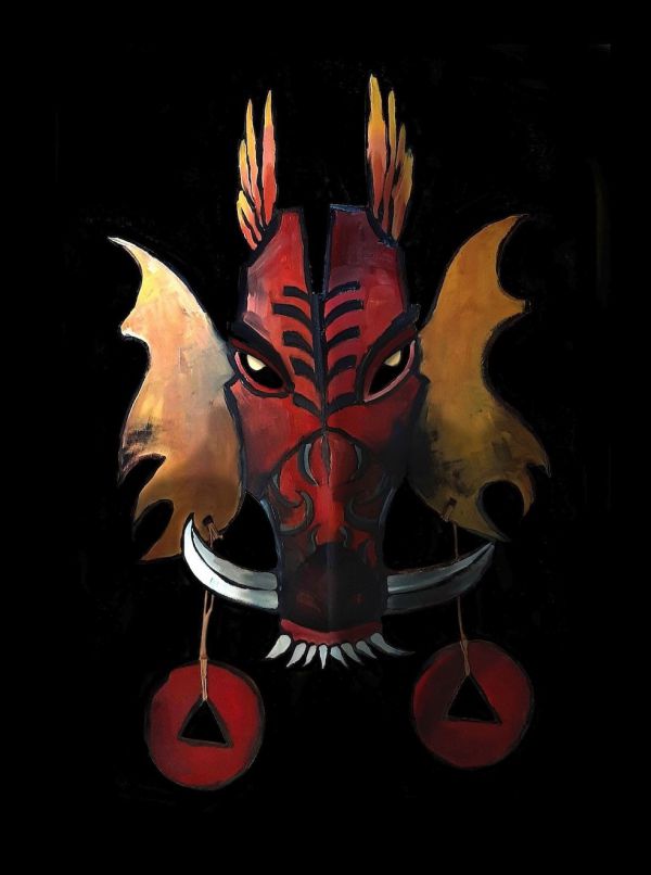 Sanatçının Otoportresi, 2021, Oil on paper, 60 x 45 cm