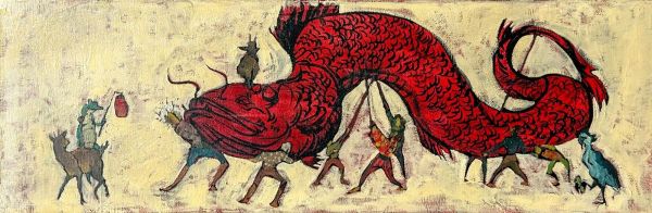 Dragon 2, 2024, Oil on canvas, 20 x 60 cm.