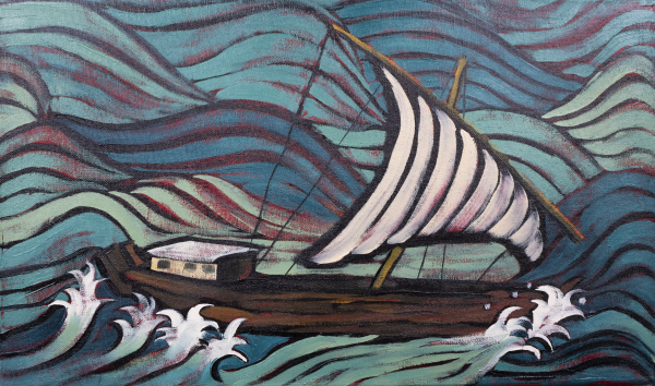 Boat 2, 2025, Oil on canvas, 50 x 30 cm.