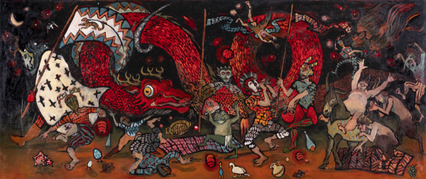 Christmas Party, 2024, Oil on canvas, 60x140 cm