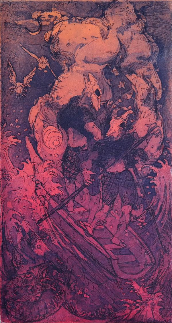 Storm Reapers, 2021, Engraving, 50 x 37,5 cm