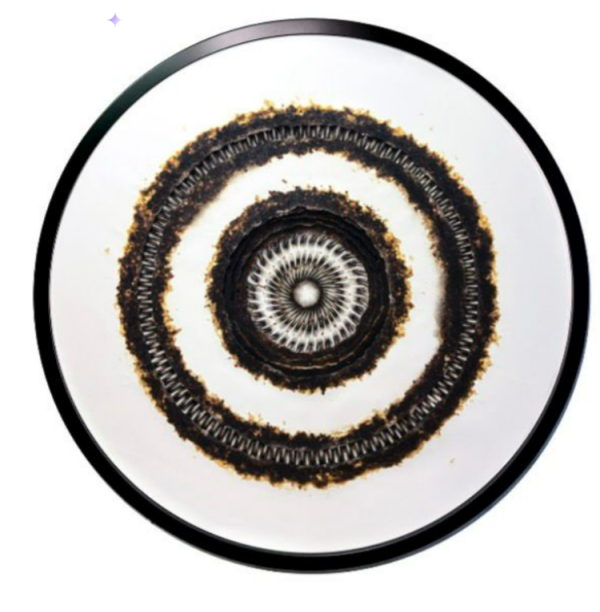 Denge 16, 2025, Pyrogravure, 145 cm çap/diameter.