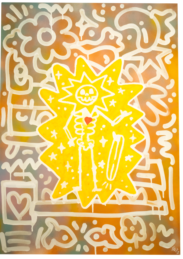 X-RAY, 2025, Acrylics and marker on canvas, 50x70