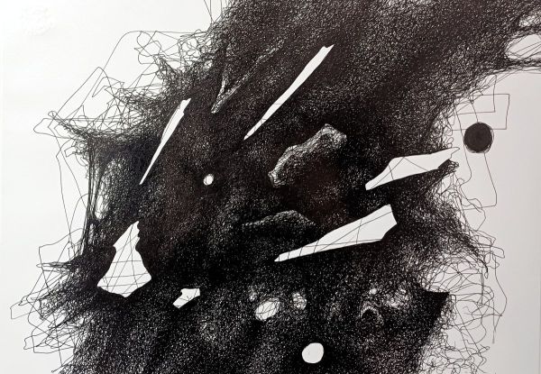 Fractus 66, 2024, Ink application on Paper, 39 x 49 cm.