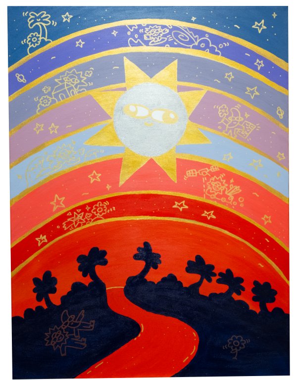 Orbids, 2026, Acrylics and marker on canvas, 80x60
