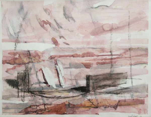 Garden Sketches II, 2023, Mixed media on paper, 29,7 x 42 cm.