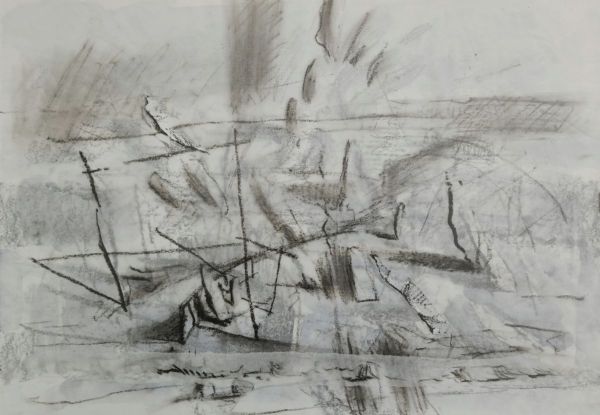 Garden Sketches III, 2023, Mixed media on paper, 29,7 x 42 cm.